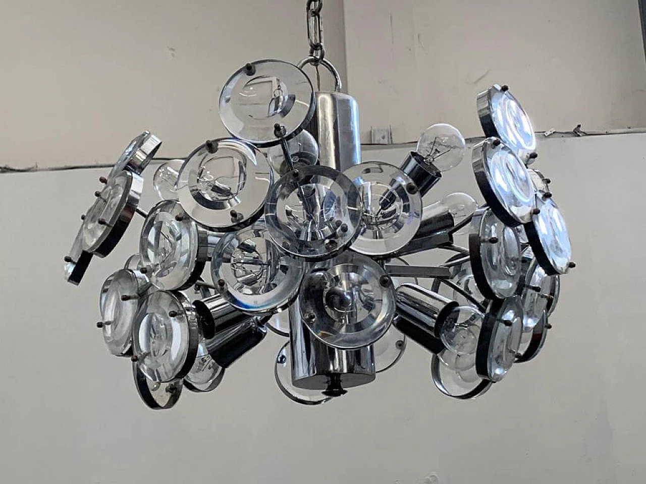 Sputnik chandelier by Oscar Torlasco with 10 lights, 70s 1233367