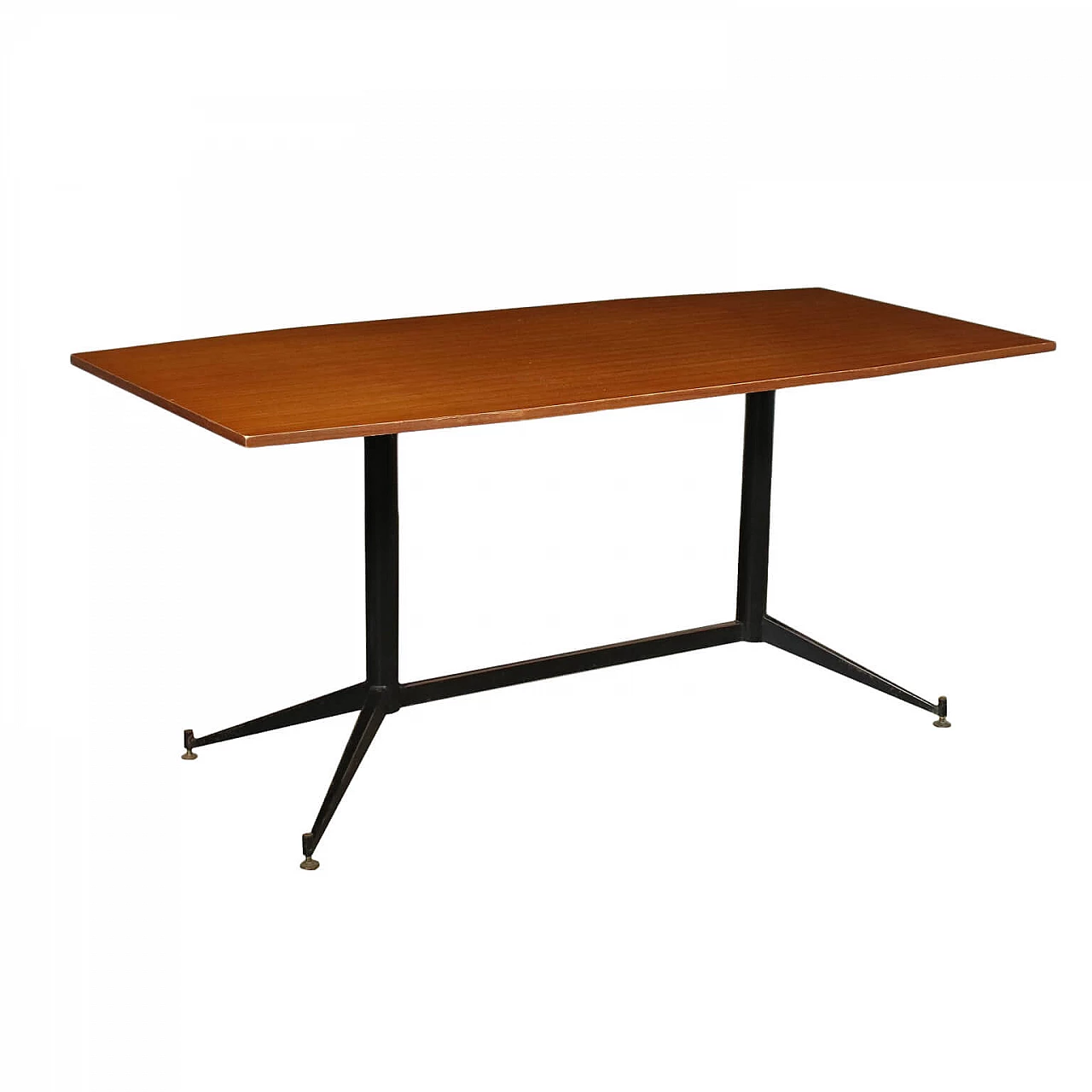 Table in mahogany and enameled metal, 50s 1233414