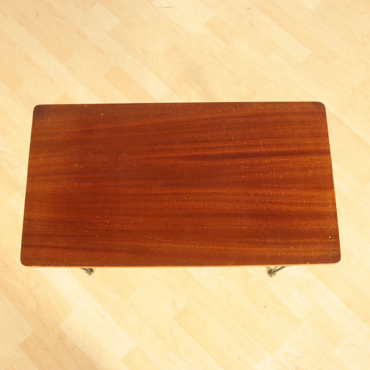 Coffee table in mahogany and metal, 60s 1233420