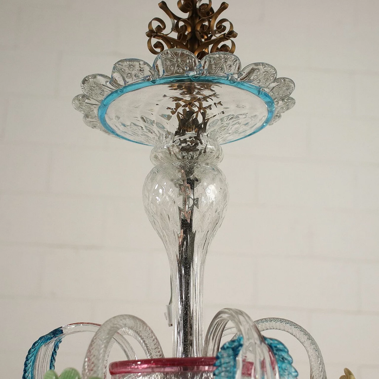 Pair of chandelier in blown Murano glass, 40s 1233455