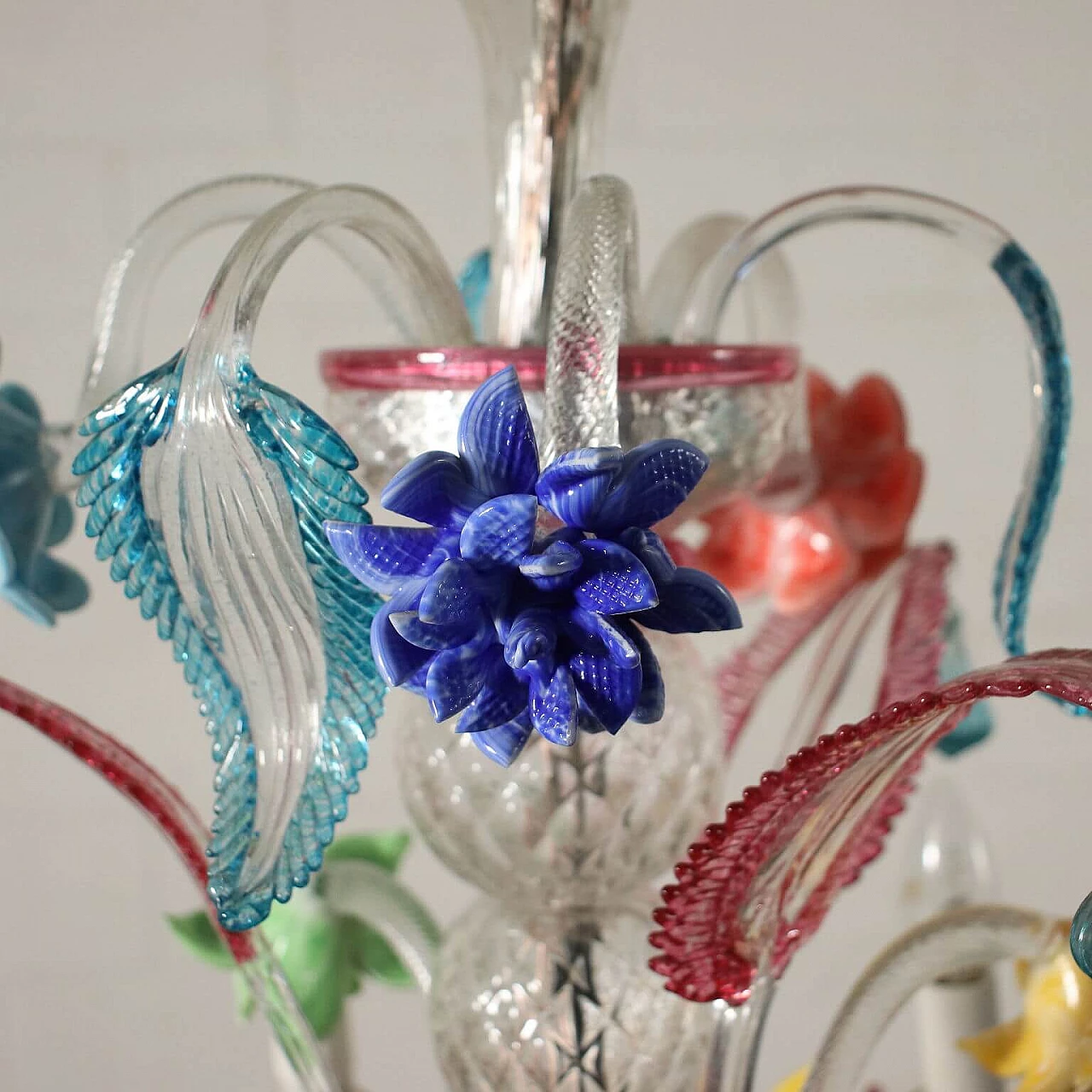 Pair of chandelier in blown Murano glass, 40s 1233457