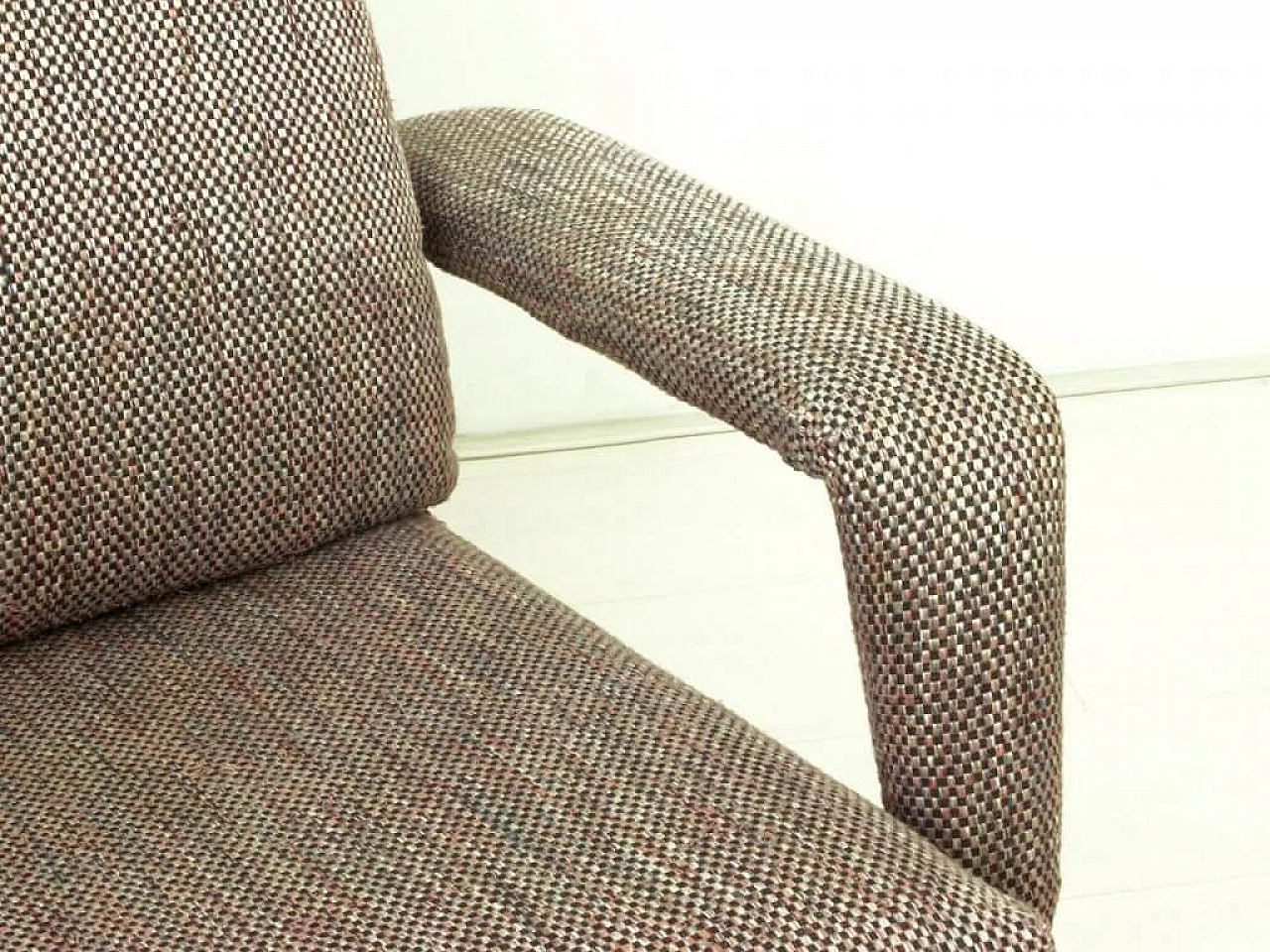 German lounge chair with ottoman in chromed metal and fabric by Hans Kaufeld, 60s 1233587