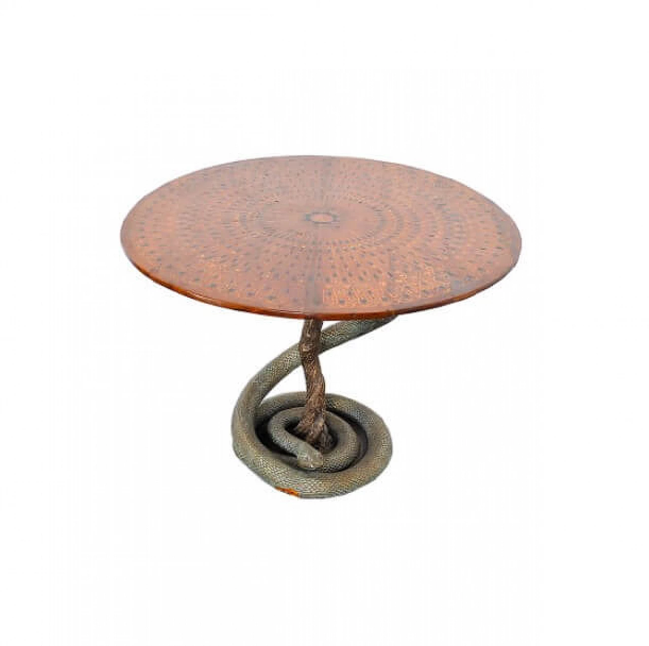 Tavolo da gioco con scultura in gesso di un pitone, anni '50 1233737