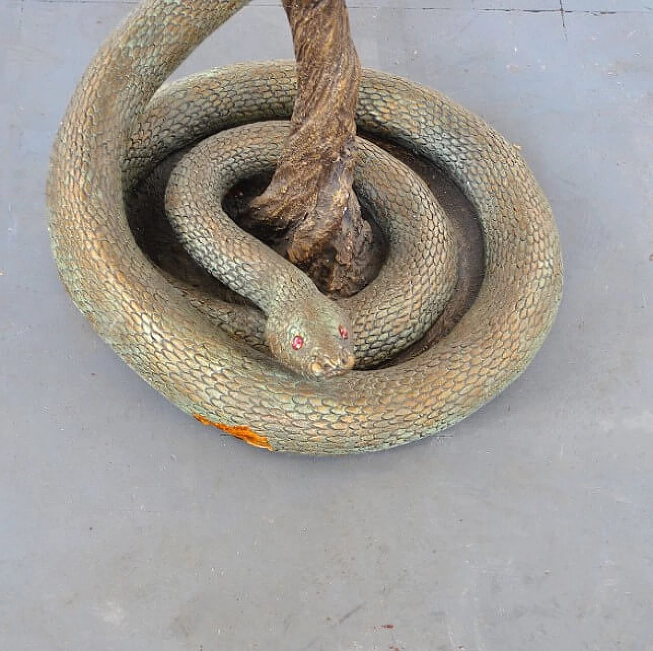 Game table with plaster sculpture of a python, 50s 1233743