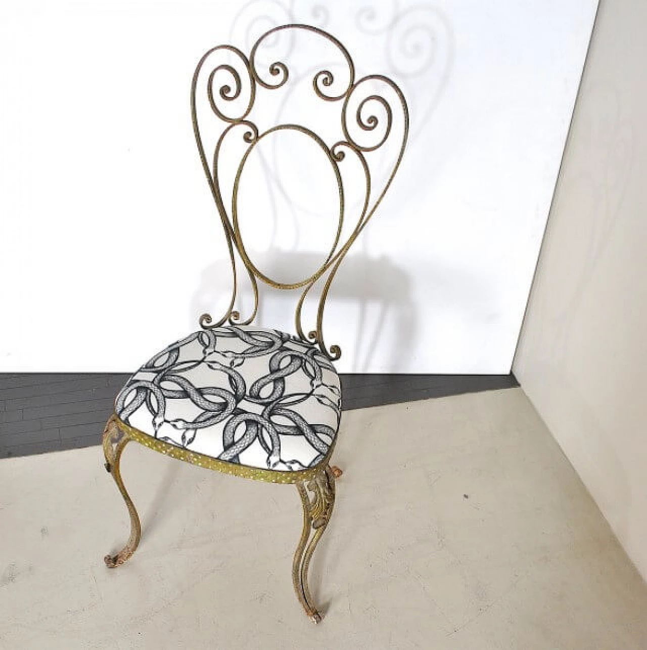 Chair in wrought and gilded iron by Pier Luigi Colli, 60s 1233910