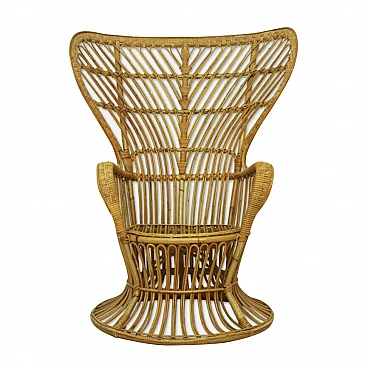 Armchair in wicker attributed to Ponti & Carminati, 50s