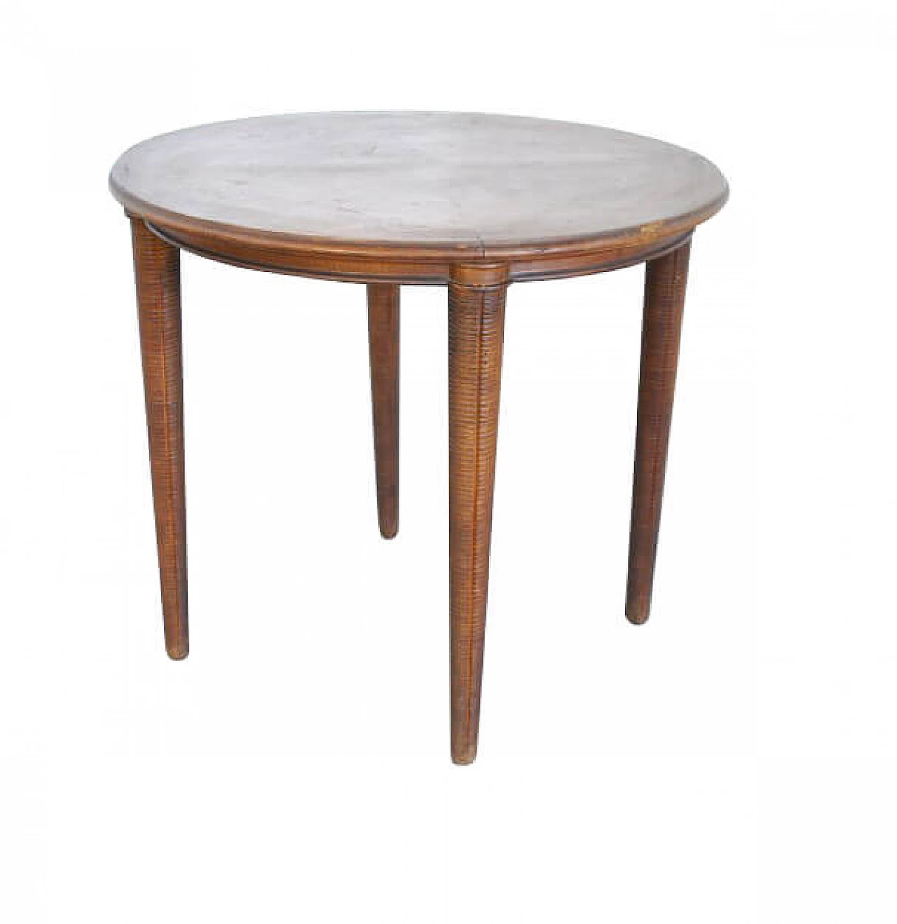 Round coffee table in walnut with inlays, 60s 1234040