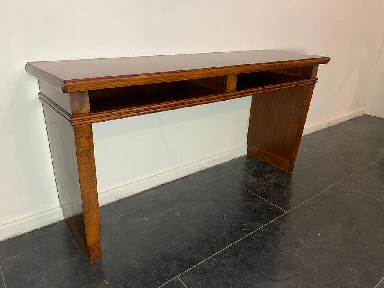 Art Deco mahogany console table With open compartments, 30s 1234159