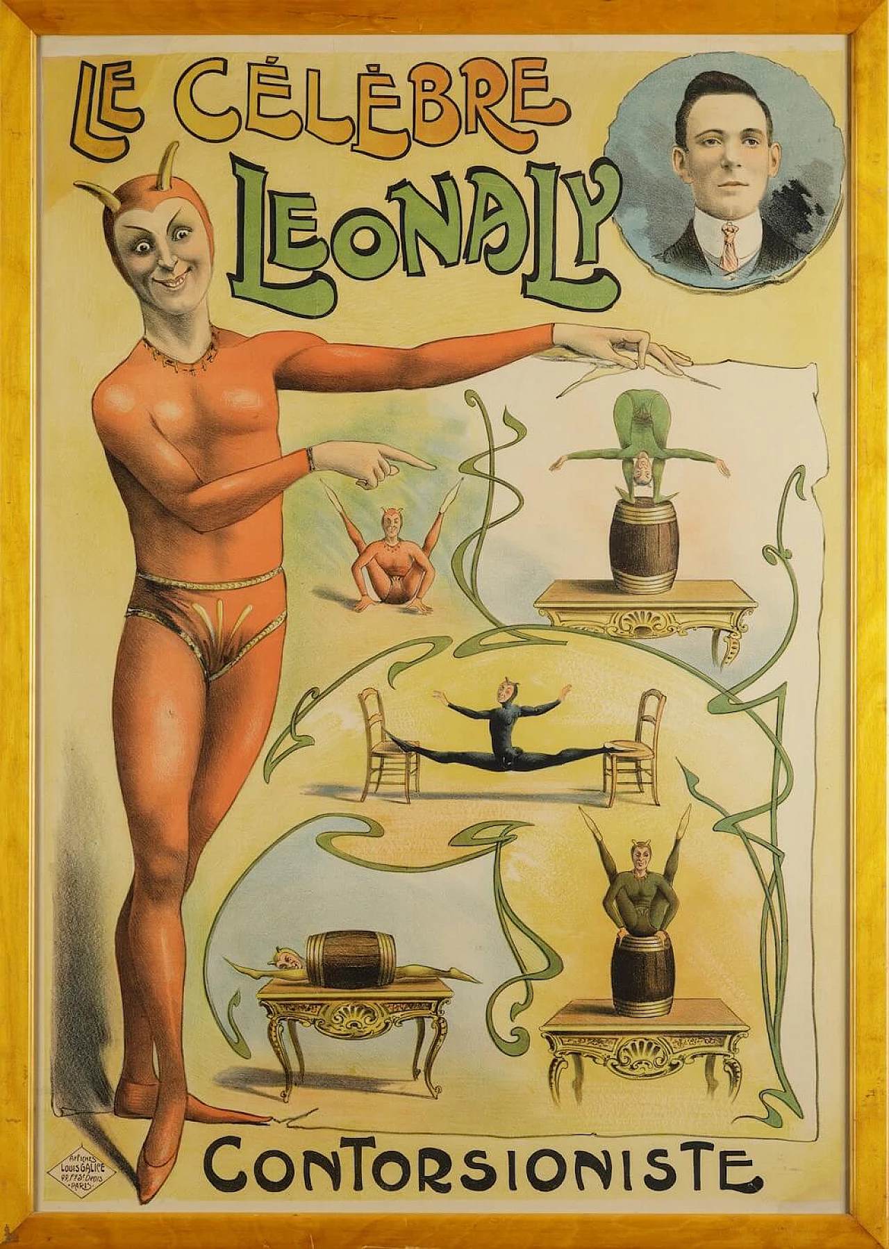 Original poster "Le Celebre Leonaly, Contorsioniste' Affiches Louis Galice, 1895 1234259