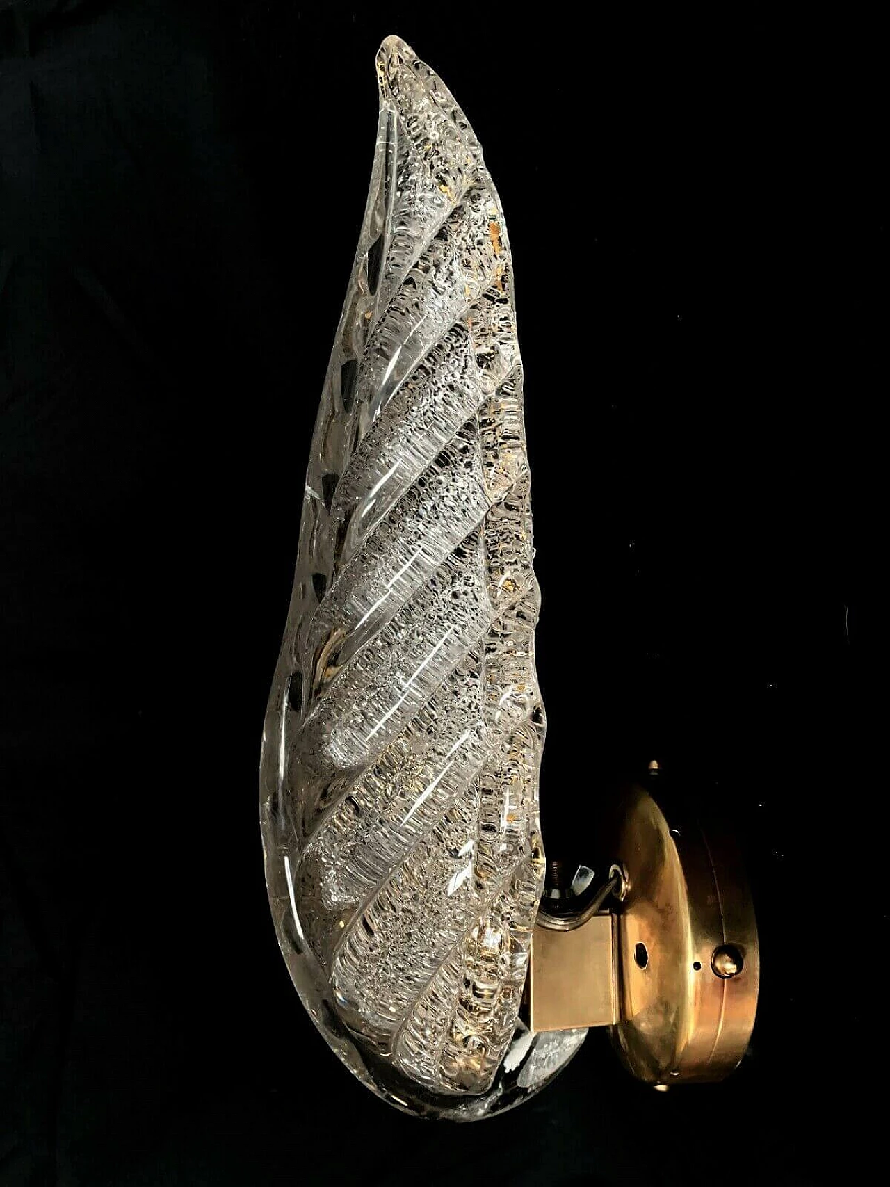 Wall lamp in Murano glass and brass by Seguso, 50s 1234337
