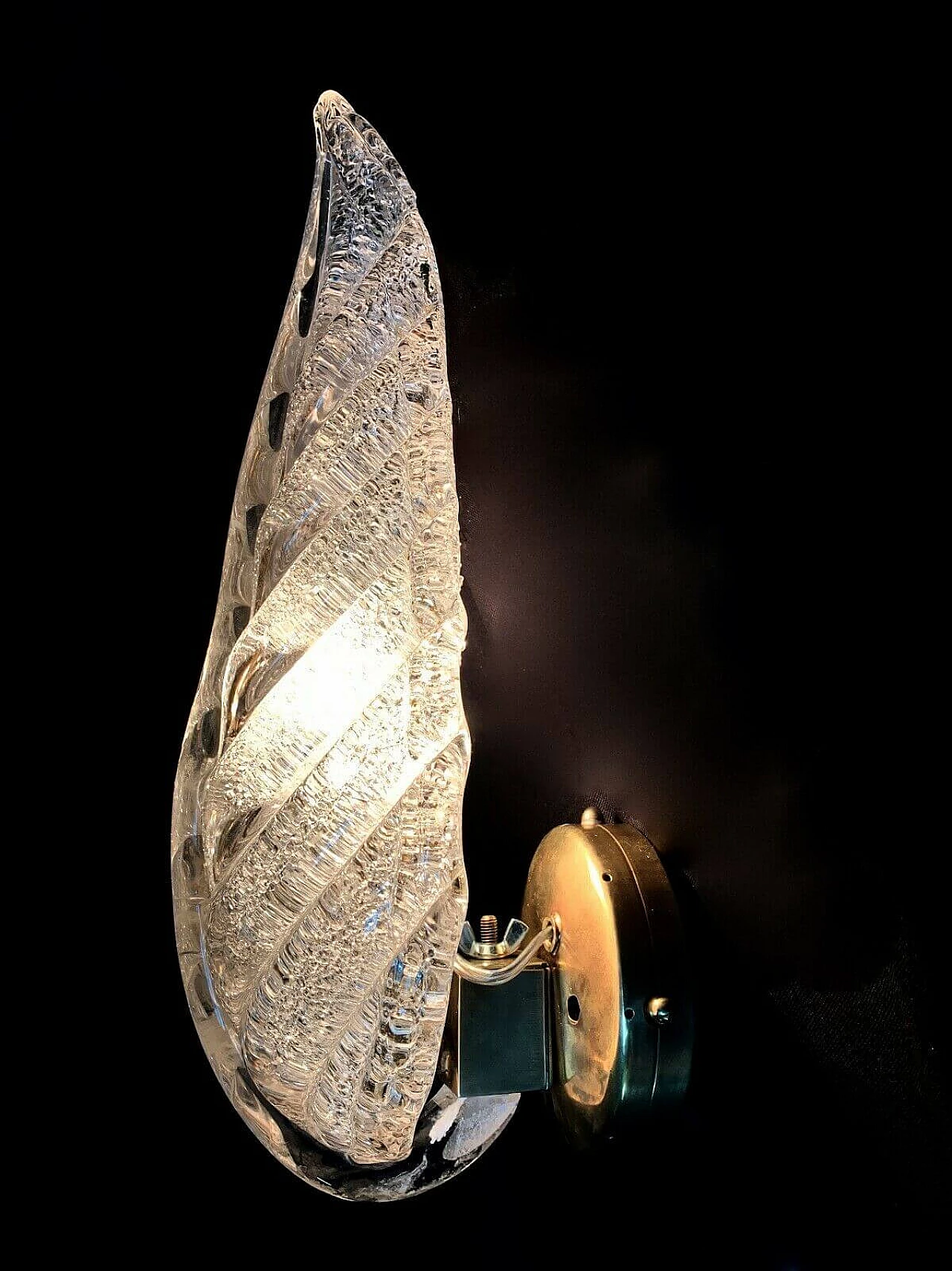 Wall lamp in Murano glass and brass by Seguso, 50s 1234338