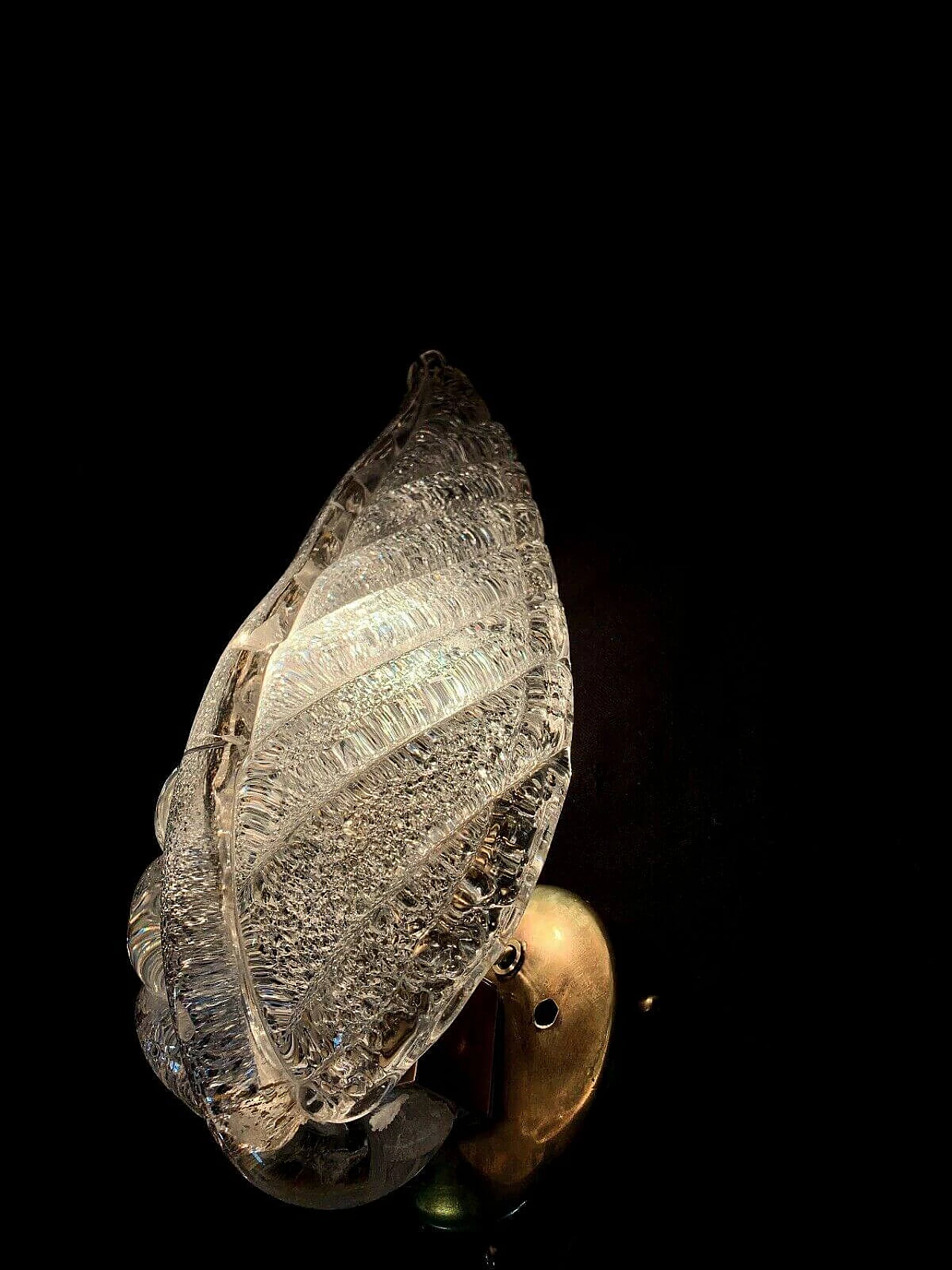 Wall lamp in Murano glass and brass by Seguso, 50s 1234341