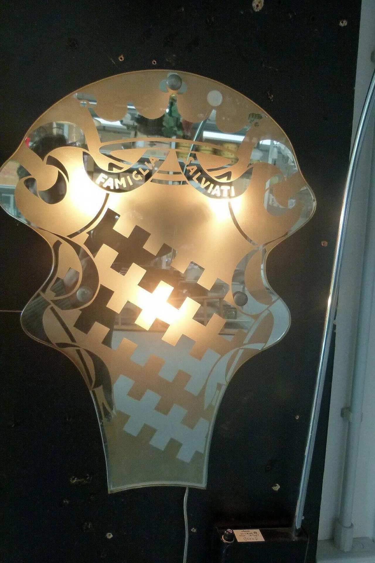 Applique in vetro satinato e specchiato di Famiglia Salviati, anni '60 1234386