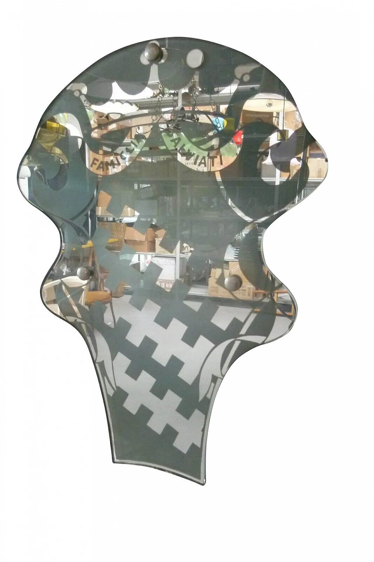 Applique in vetro satinato e specchiato di Famiglia Salviati, anni '60 1234436