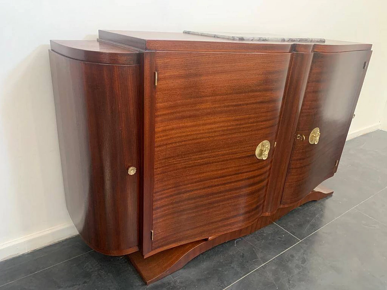 Art Deco mahogany sideboard in the style of Jules Leleu, 1920s 1234502