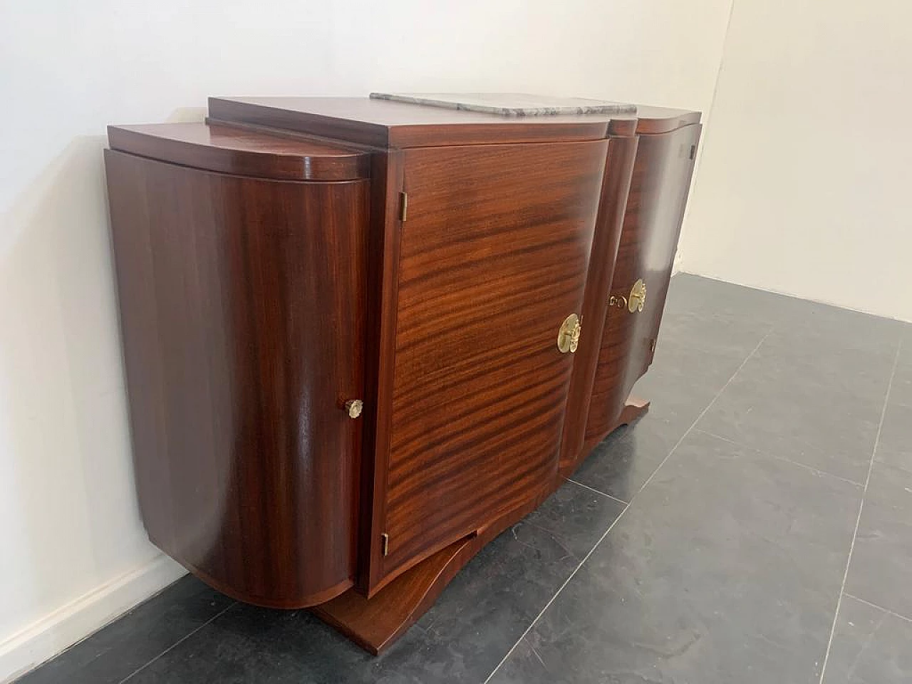 Art Deco mahogany sideboard in the style of Jules Leleu, 1920s 1234503