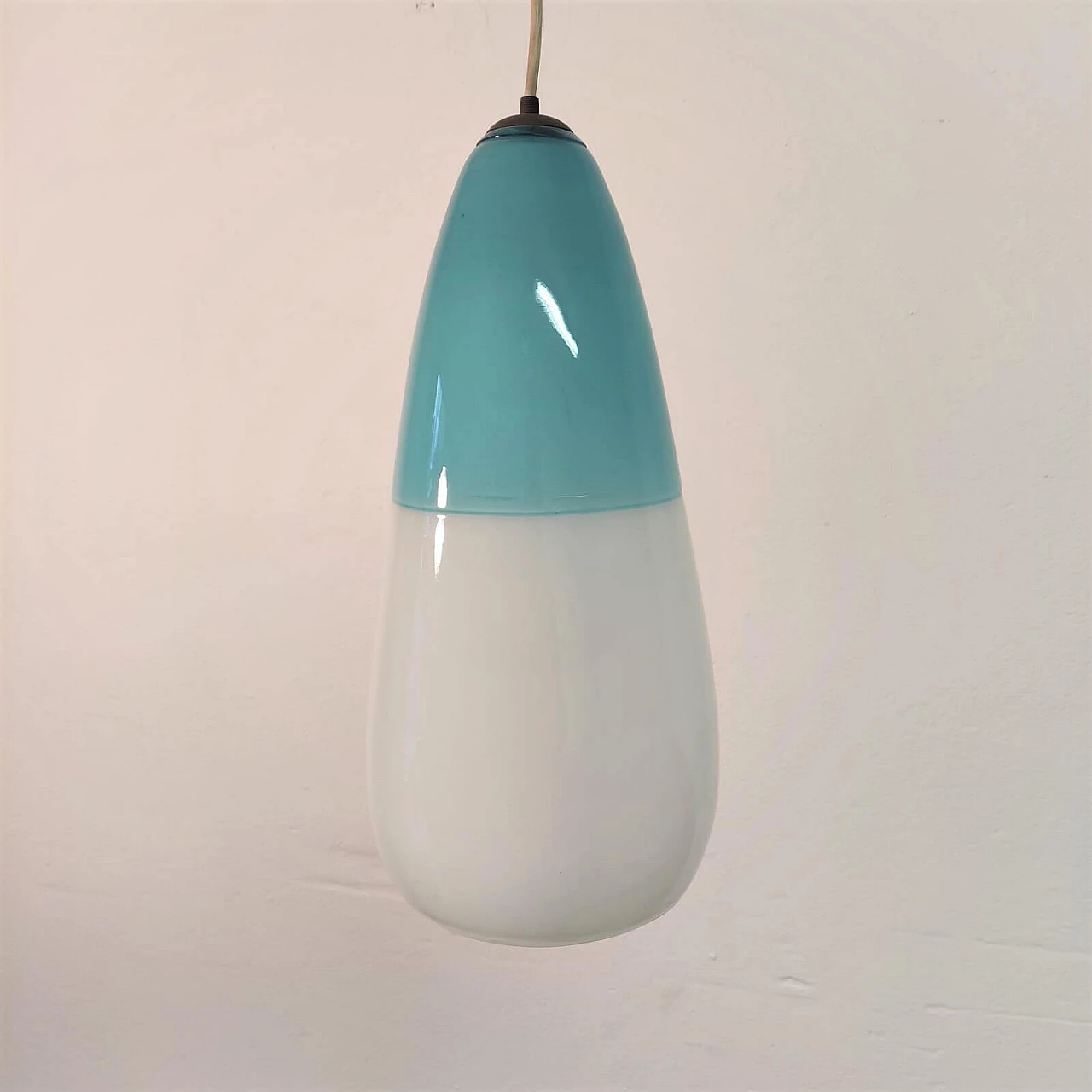 Lampadario a sigaro in vetro di Murano soffiato attribuito a Massimo Vignelli, anni '50 1234945