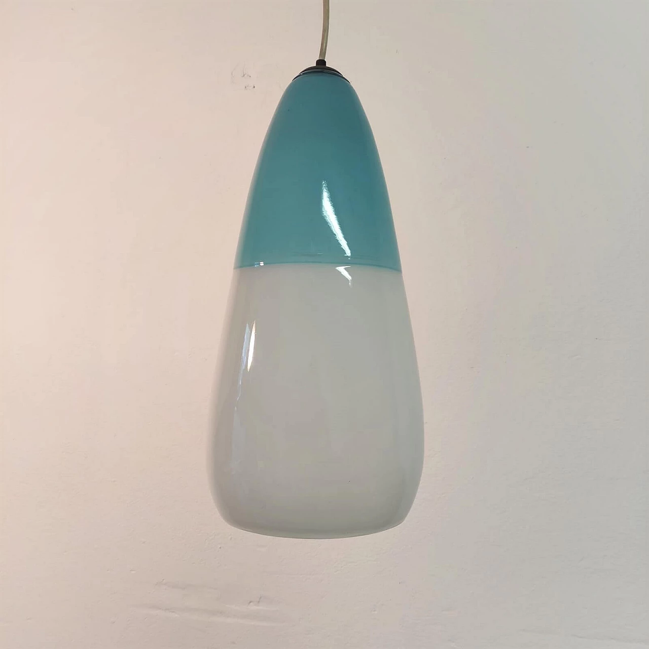 Lampadario a sigaro in vetro di Murano soffiato attribuito a Massimo Vignelli, anni '50 1234947