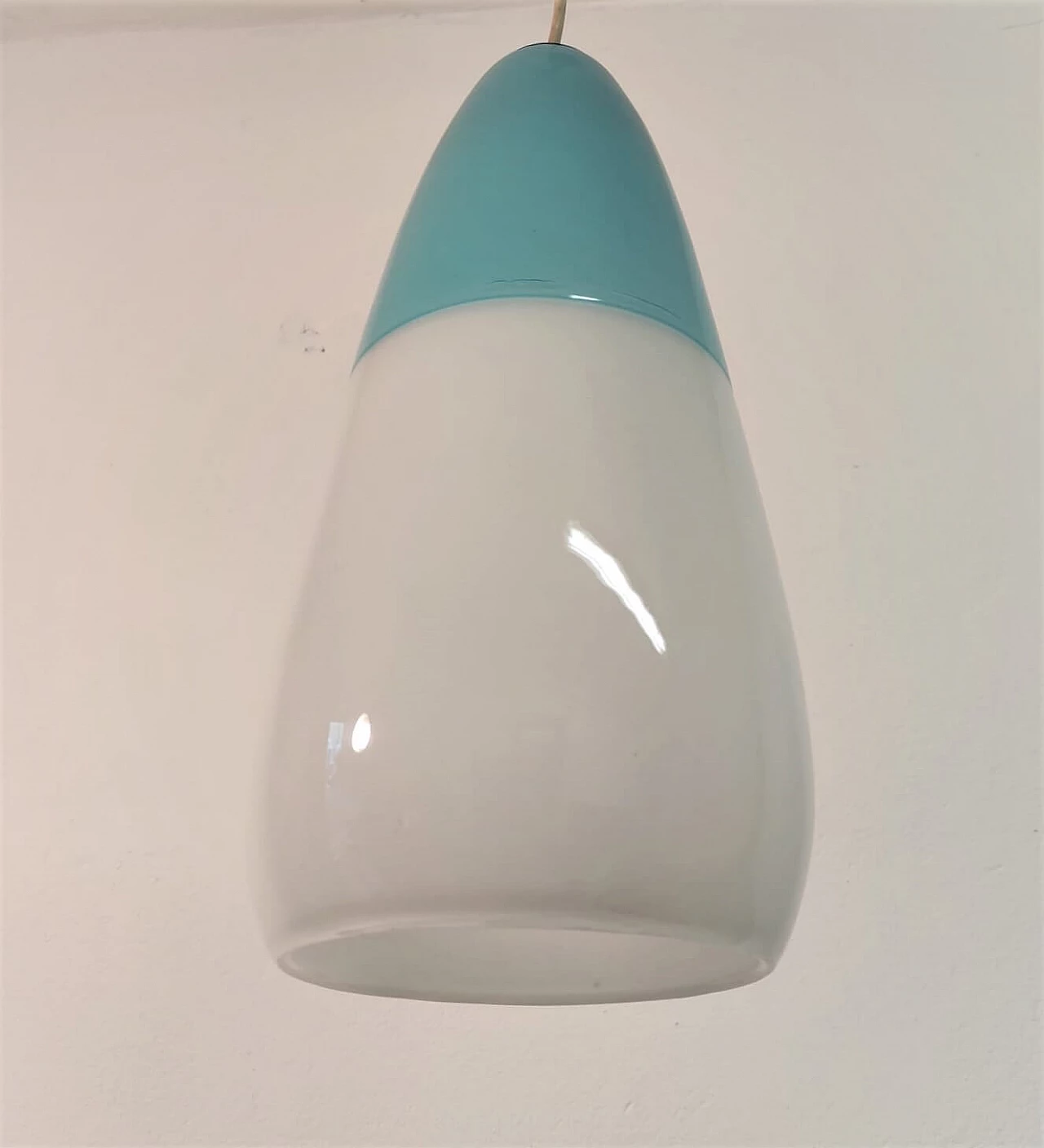 Lampadario a sigaro in vetro di Murano soffiato attribuito a Massimo Vignelli, anni '50 1234948