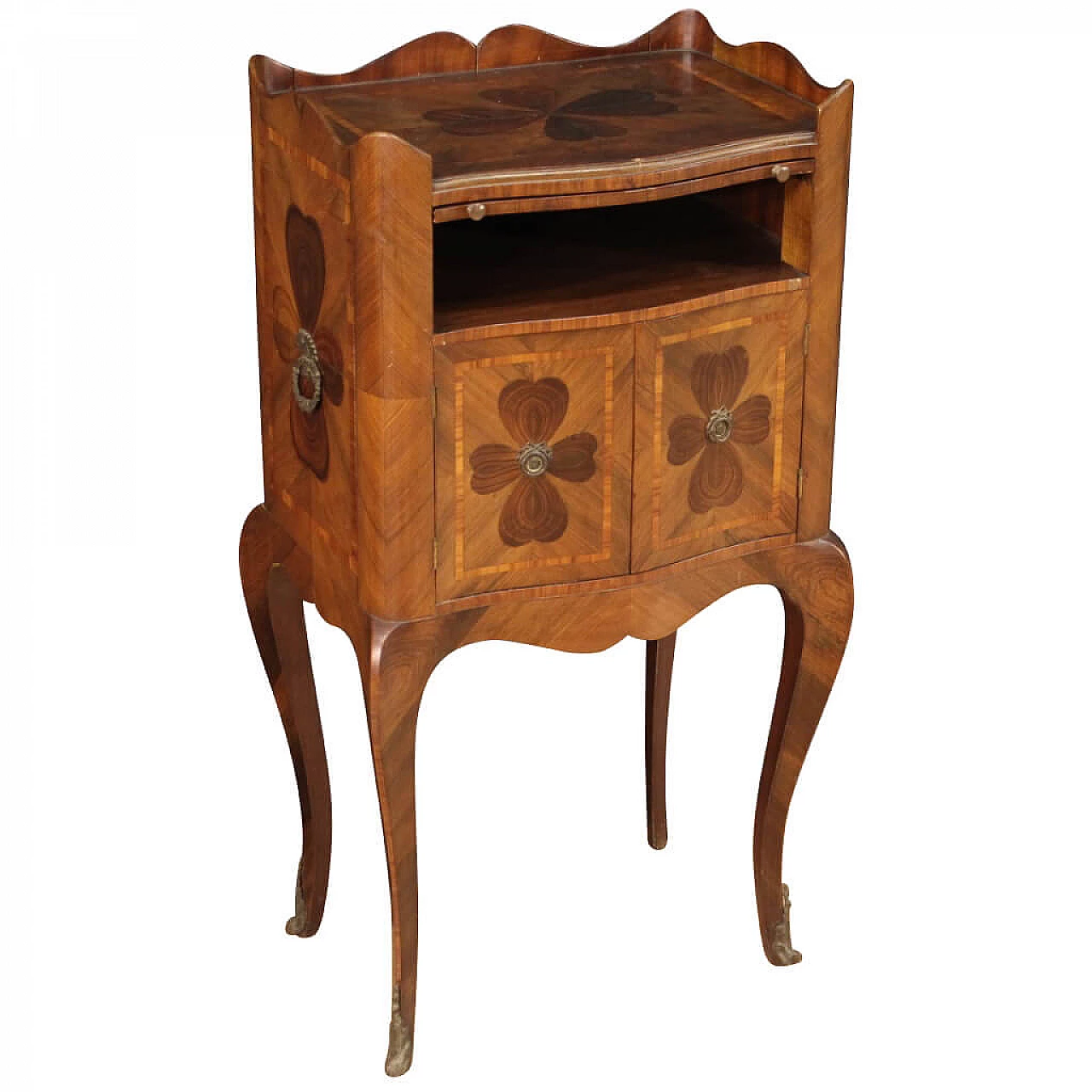 Genoese bedside table with cloverleaf of the 20th century 1235087