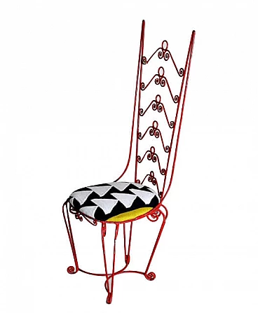 Chiavari chair in wrought iron, 60s