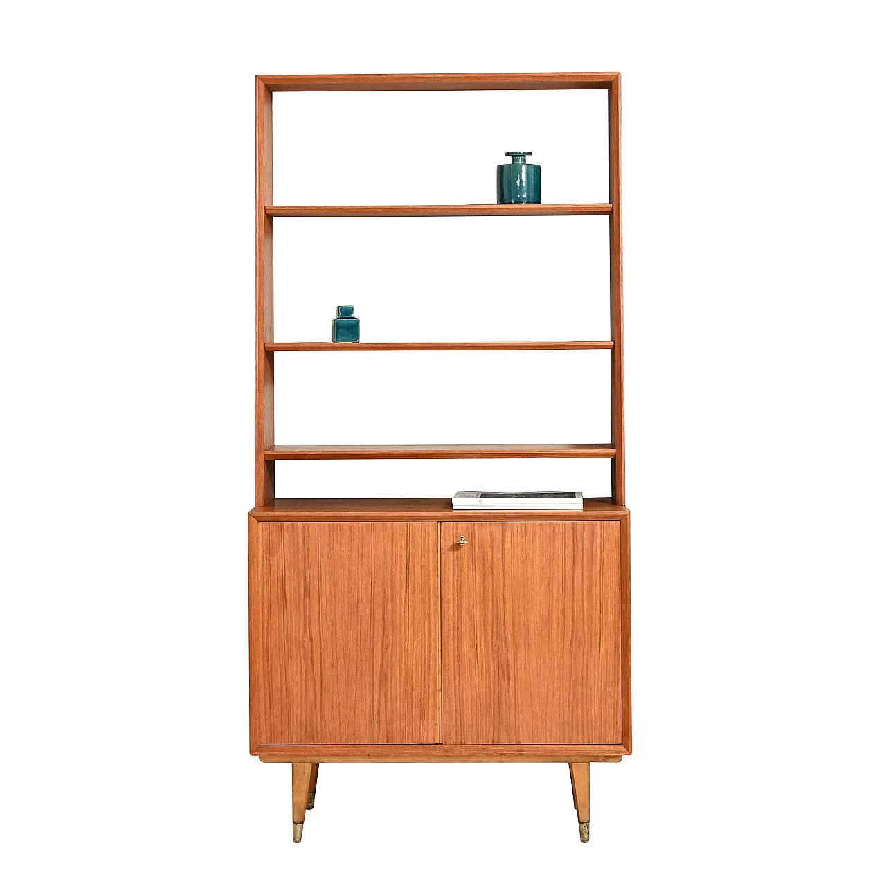 Scandinavian teak bookcase with drawers, 1960s 1235605