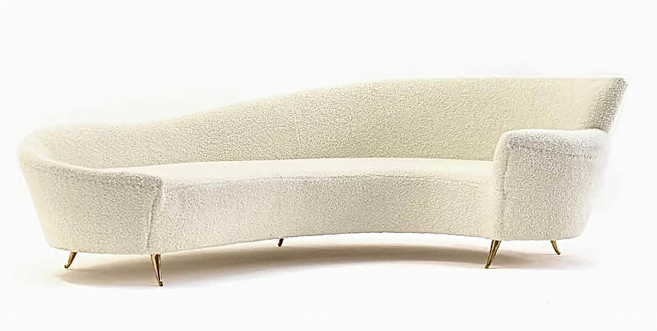 Sofa with brass feet by Federico Munari for Isa Bergamo, 50s 1235607