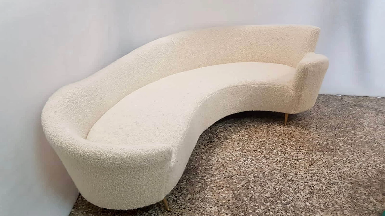 Sofa with brass feet by Federico Munari for Isa Bergamo, 50s 1235608