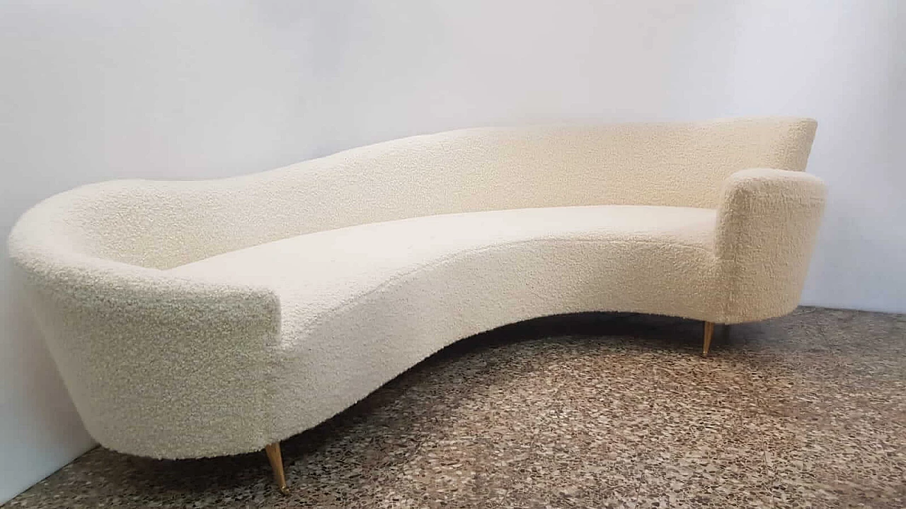 Sofa with brass feet by Federico Munari for Isa Bergamo, 50s 1235609