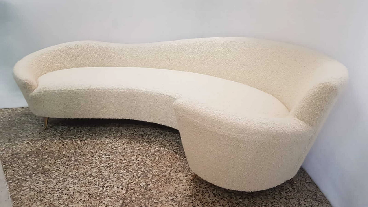 Sofa with brass feet by Federico Munari for Isa Bergamo, 50s 1235610