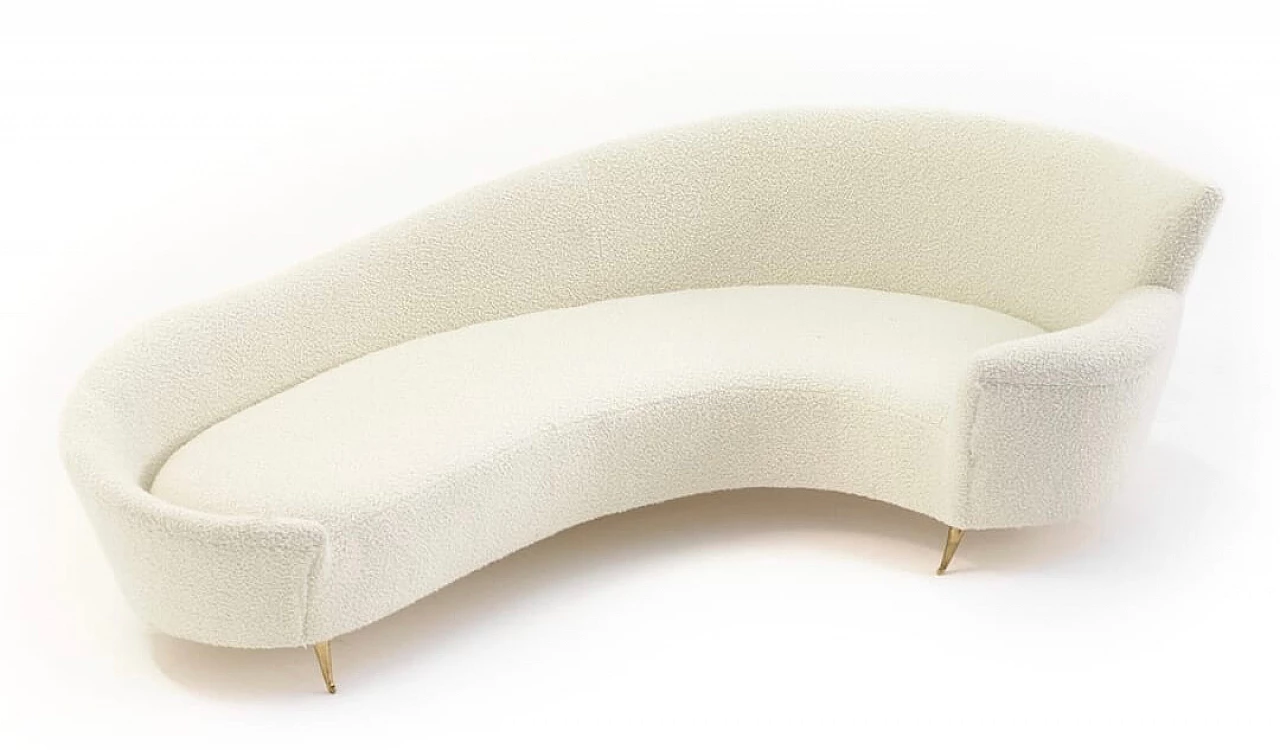 Sofa with brass feet by Federico Munari for Isa Bergamo, 50s 1235611