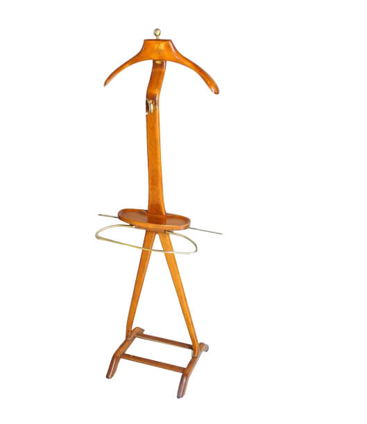 Sedia Valet in ottone e legno di Ico Luisa Parisi per Fratelli