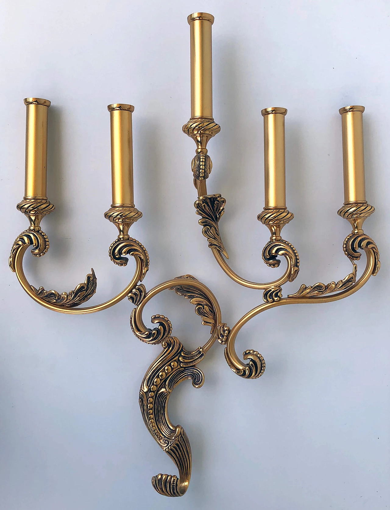 Pair of wall lamps in brass, 60s 1235799