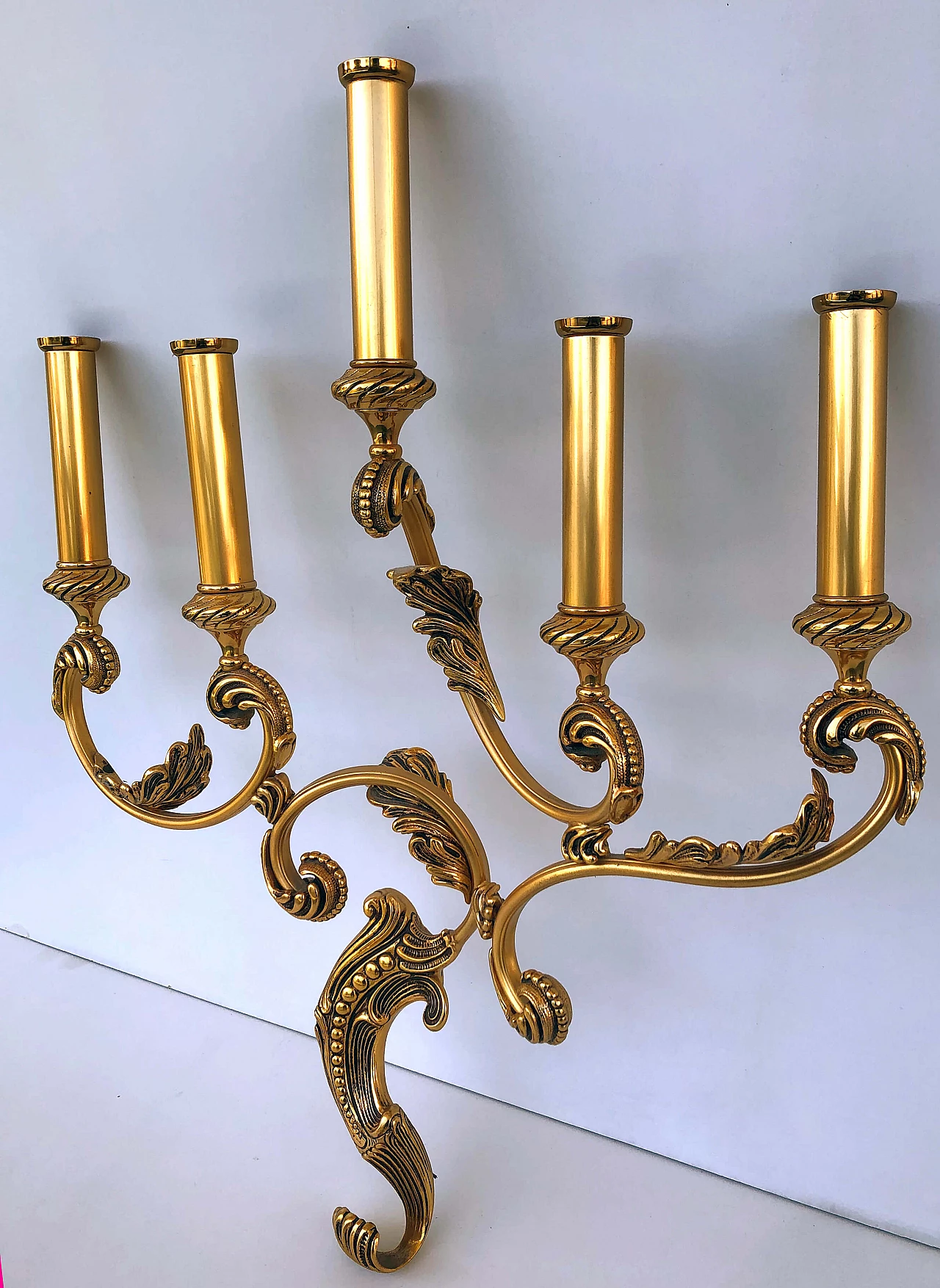 Pair of wall lamps in brass, 60s 1235800