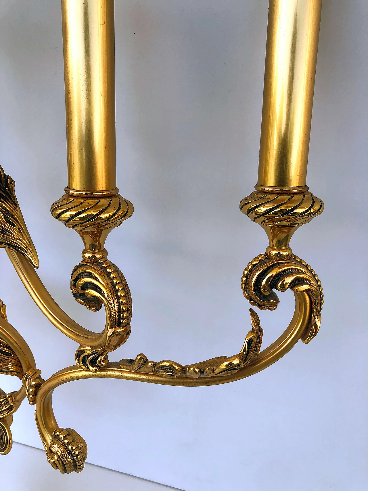 Pair of wall lamps in brass, 60s 1235801