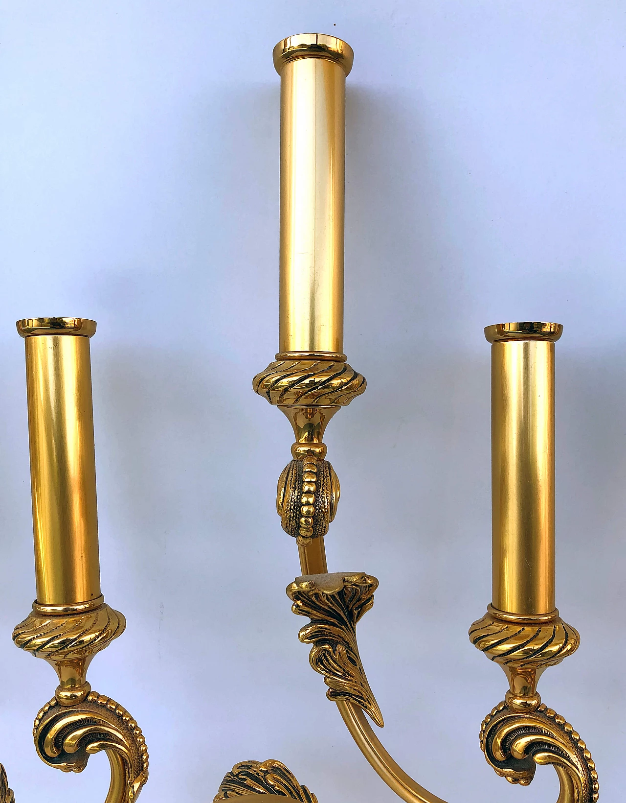 Pair of wall lamps in brass, 60s 1235803