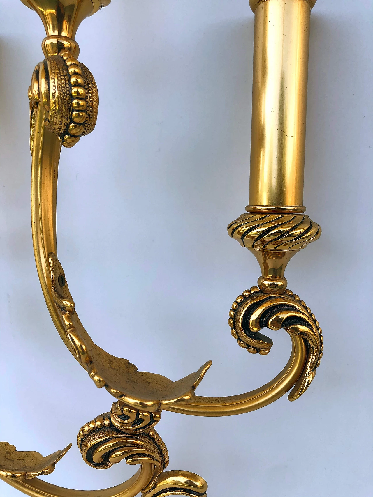 Pair of wall lamps in brass, 60s 1235807