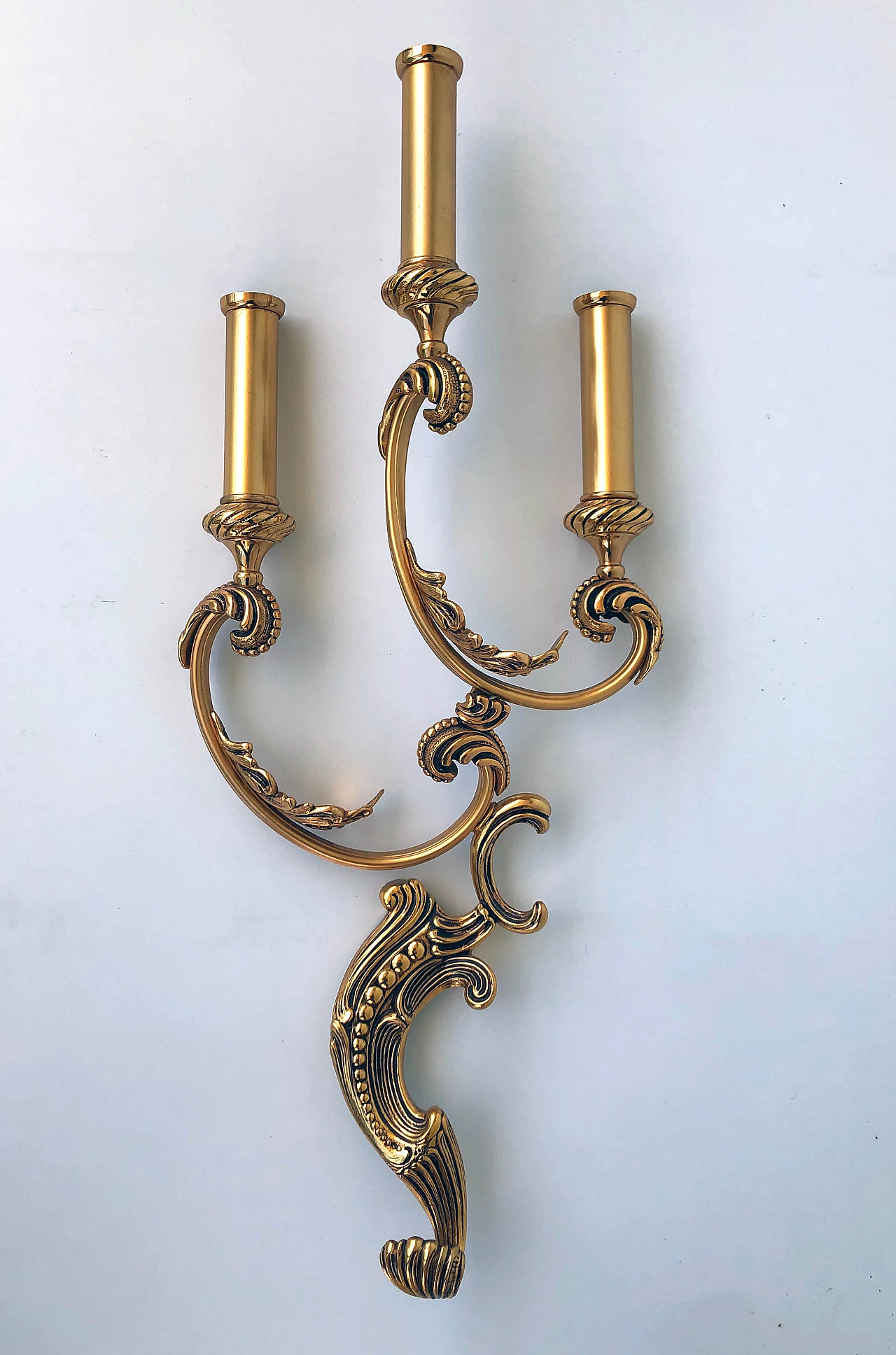Pair of wall lamps in brass, 60s 1235809