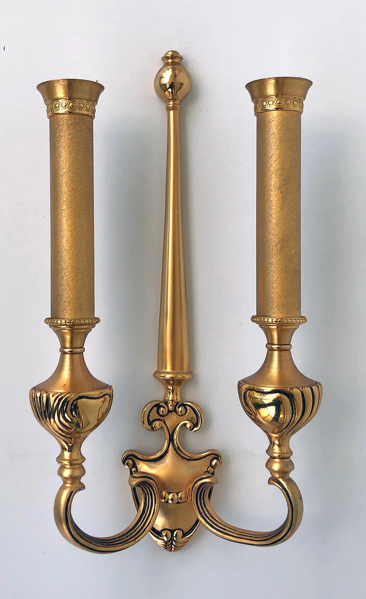 Pair of brass wall lamps, 60s 1235810