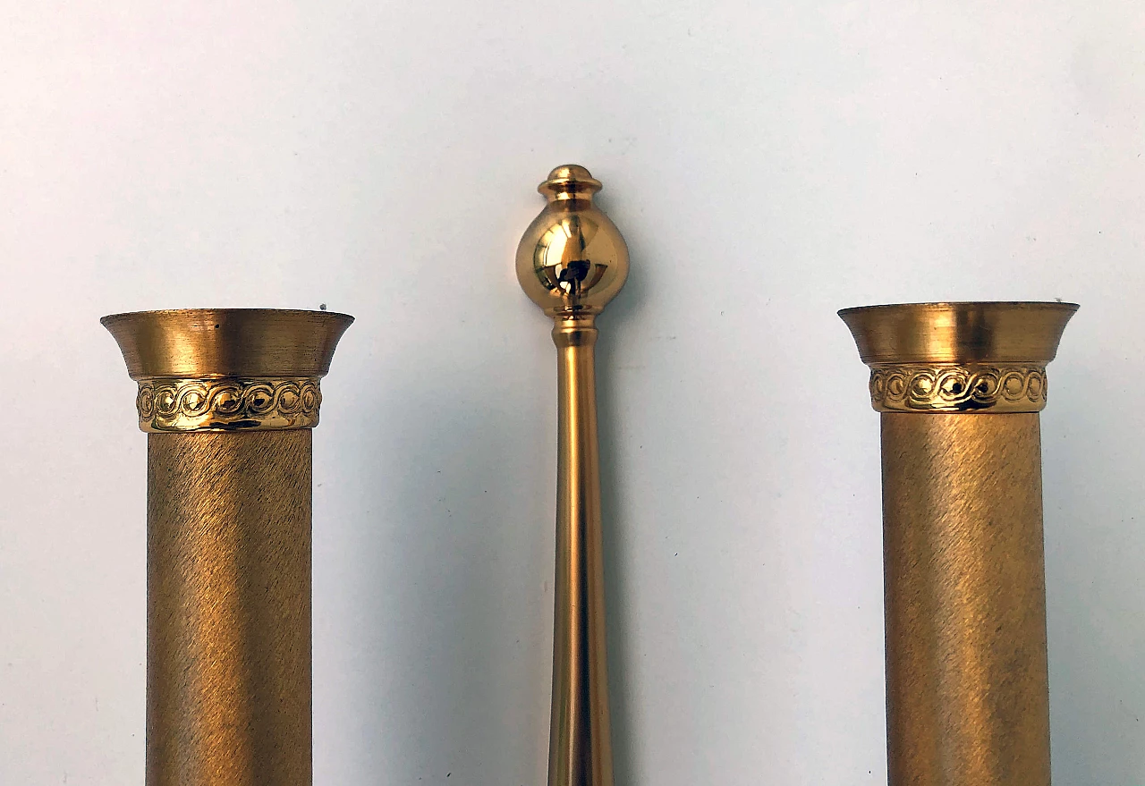 Pair of brass wall lamps, 60s 1235813