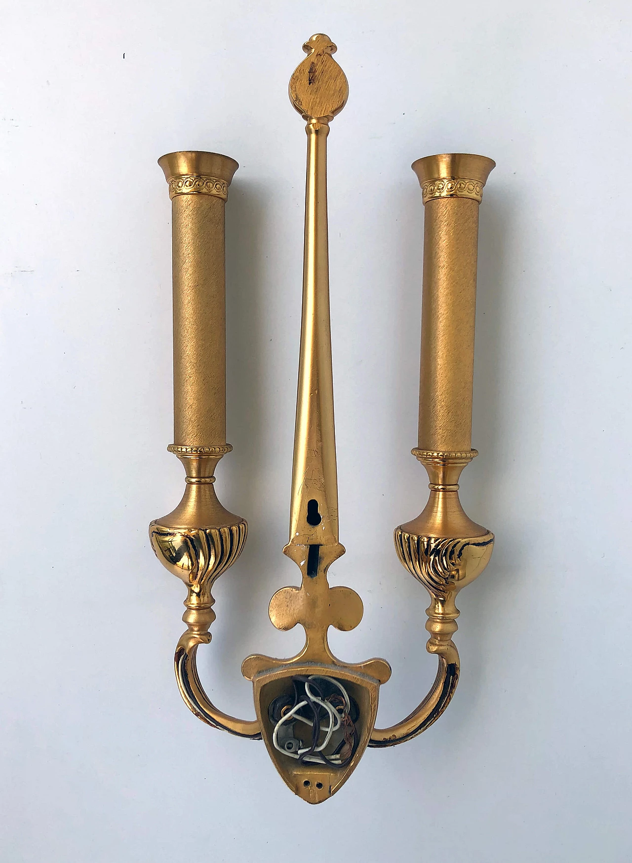 Pair of brass wall lamps, 60s 1235814