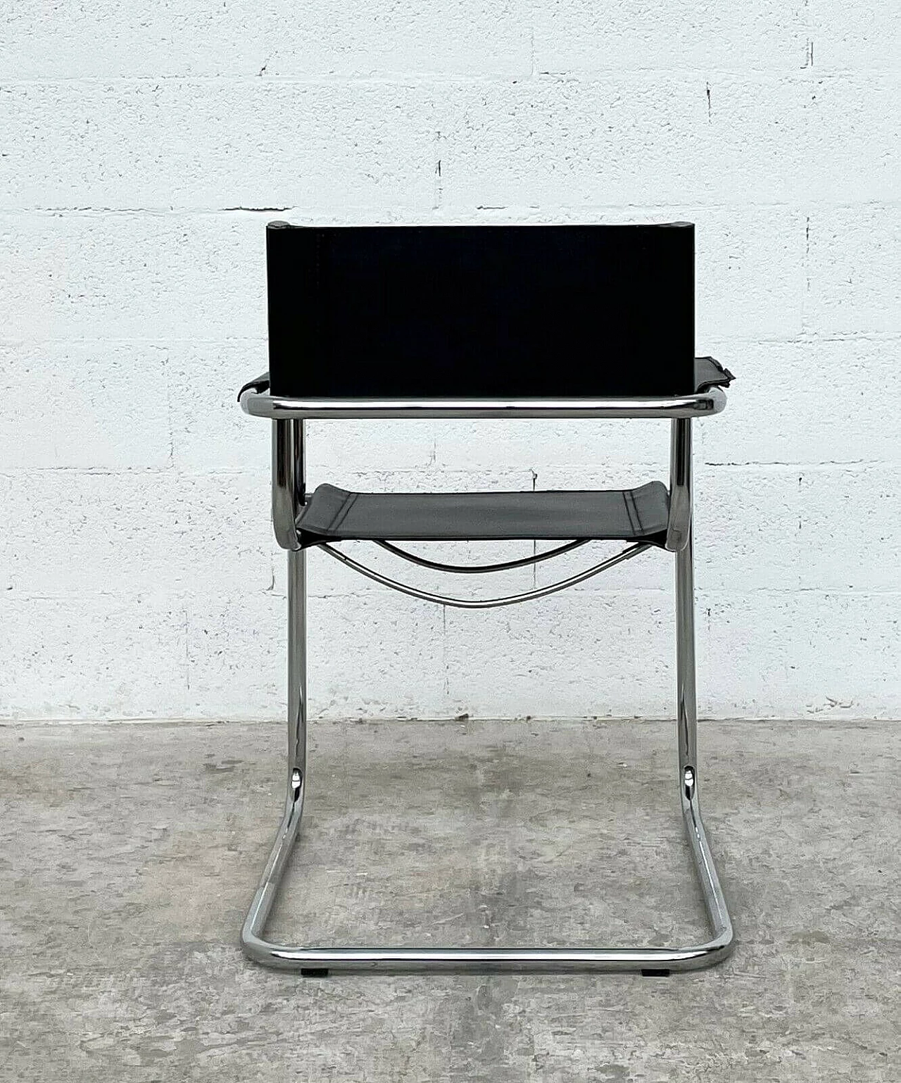 S34 chair with armrests in leather by Mart Stam for Thonet, 60s 1236046