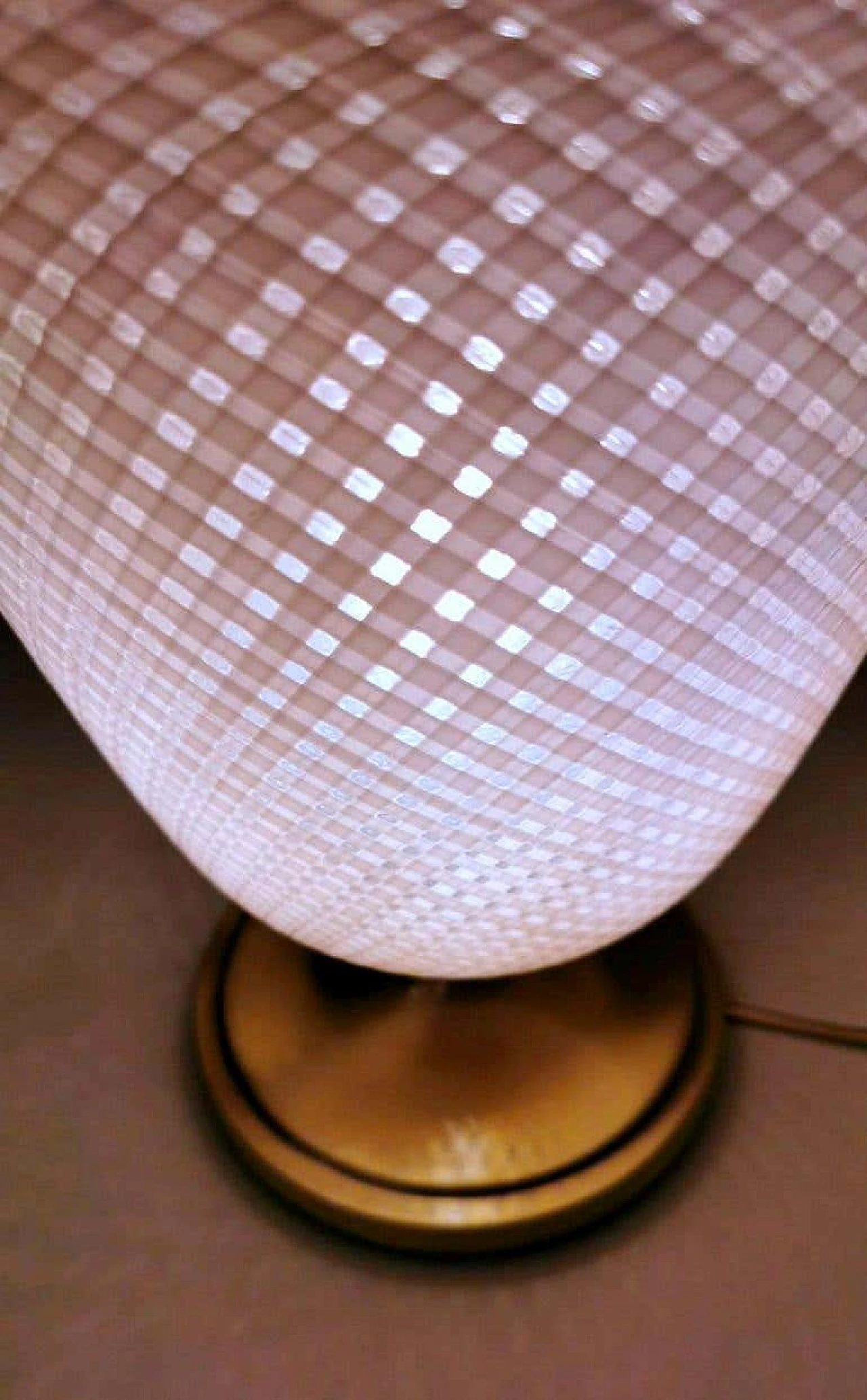 Table lamp in Murano glass with reticello workmanship and brass by Dino Martens for Aureliano Toso, 30s 1236054