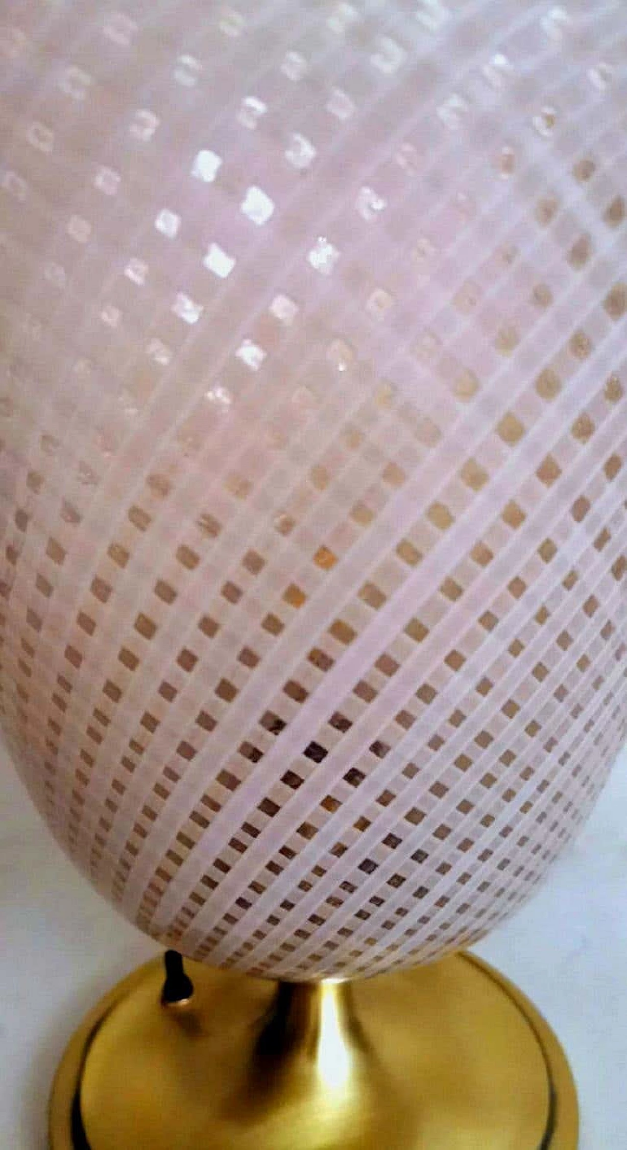 Table lamp in Murano glass with reticello workmanship and brass by Dino Martens for Aureliano Toso, 30s 1236055