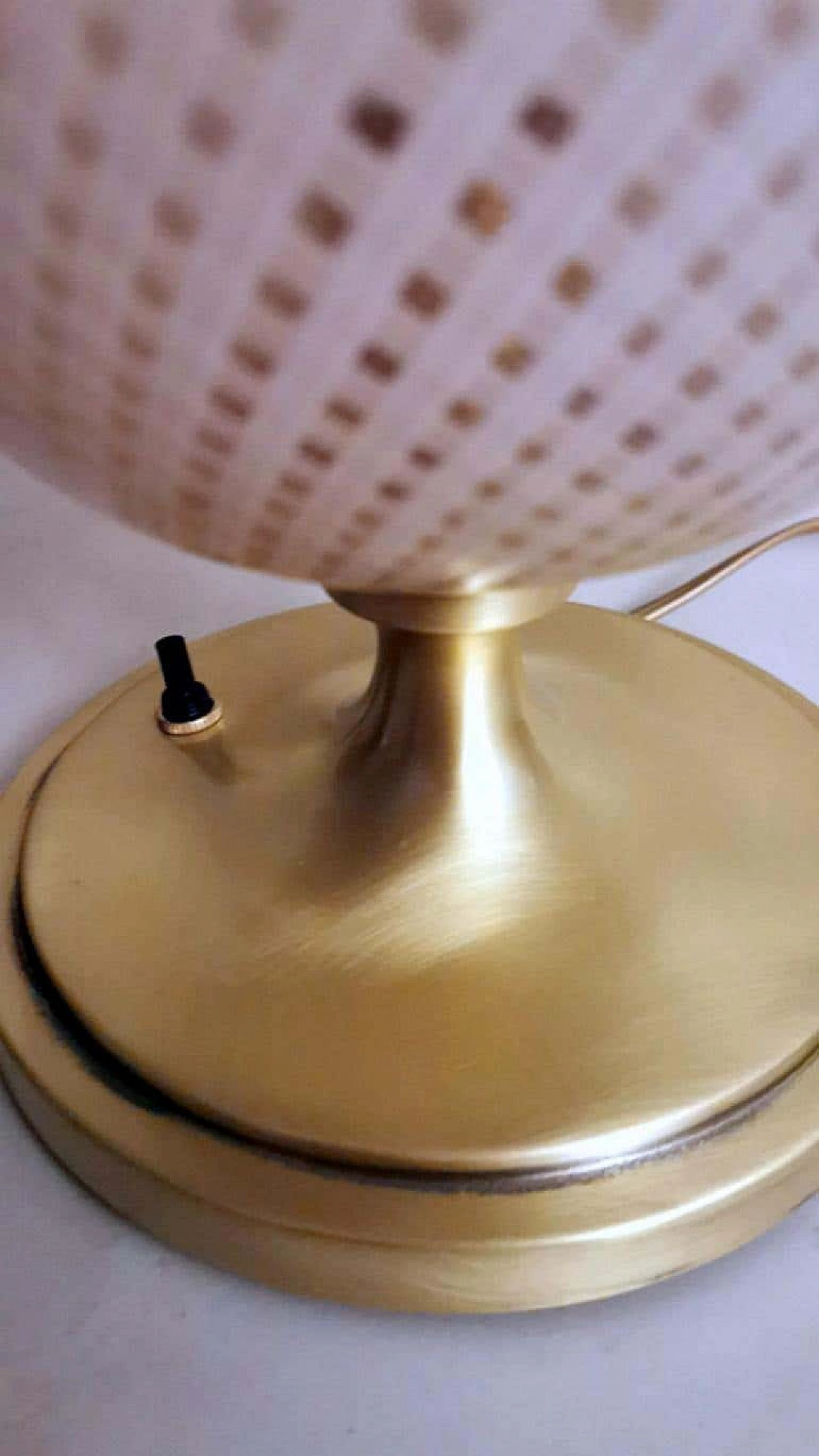 Table lamp in Murano glass with reticello workmanship and brass by Dino Martens for Aureliano Toso, 30s 1236059