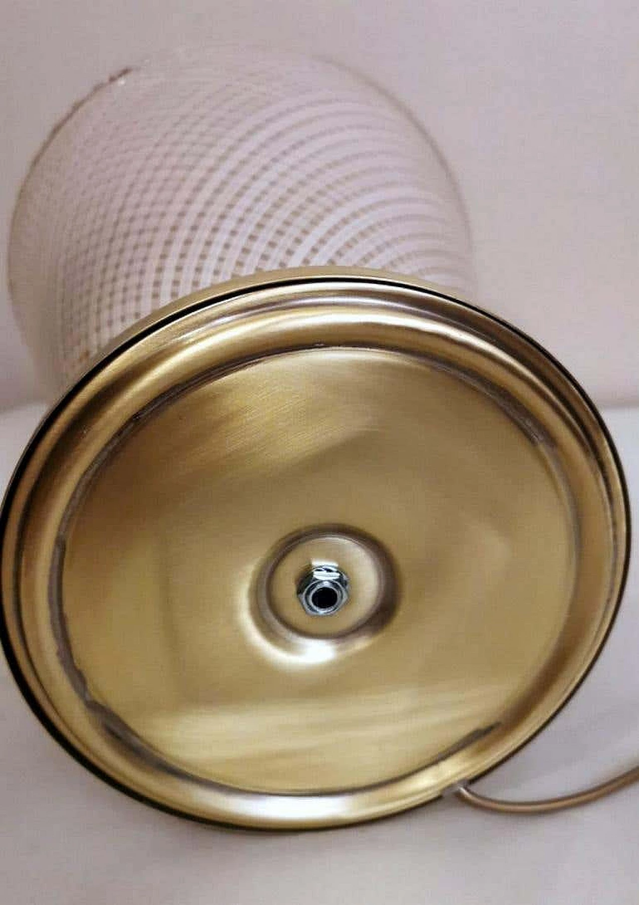 Table lamp in Murano glass with reticello workmanship and brass by Dino Martens for Aureliano Toso, 30s 1236061