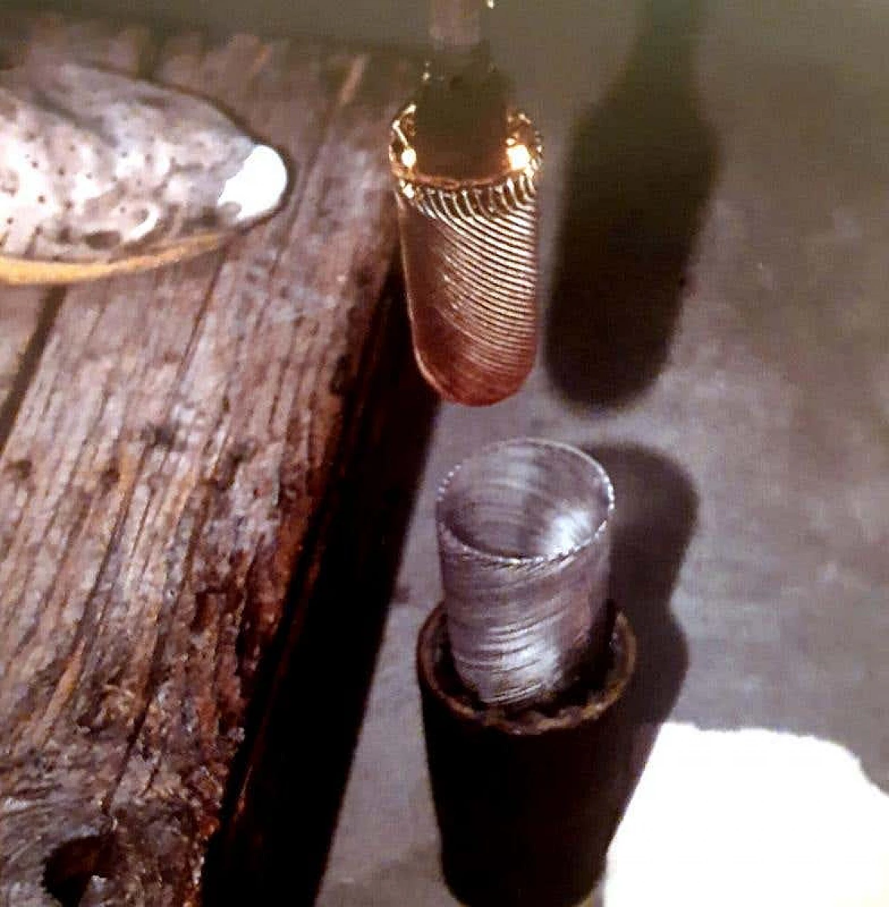 Table lamp in Murano glass with reticello workmanship and brass by Dino Martens for Aureliano Toso, 30s 1236064