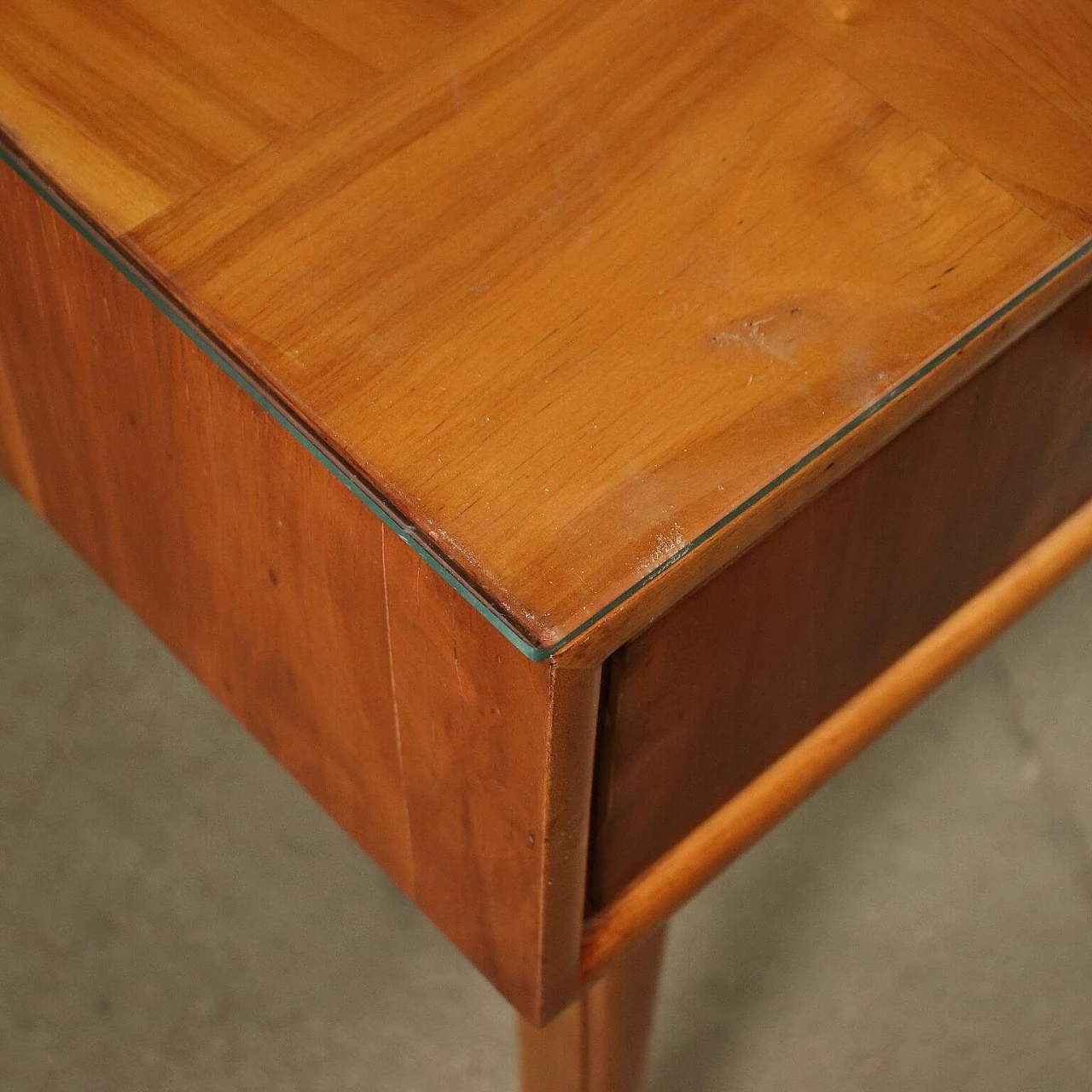 Desk in solid beech, cherry wood and glass, 50s 1236154