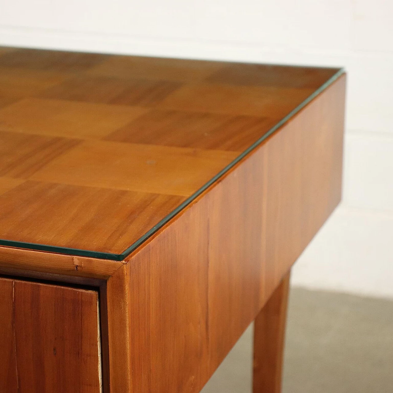 Desk in solid beech, cherry wood and glass, 50s 1236155