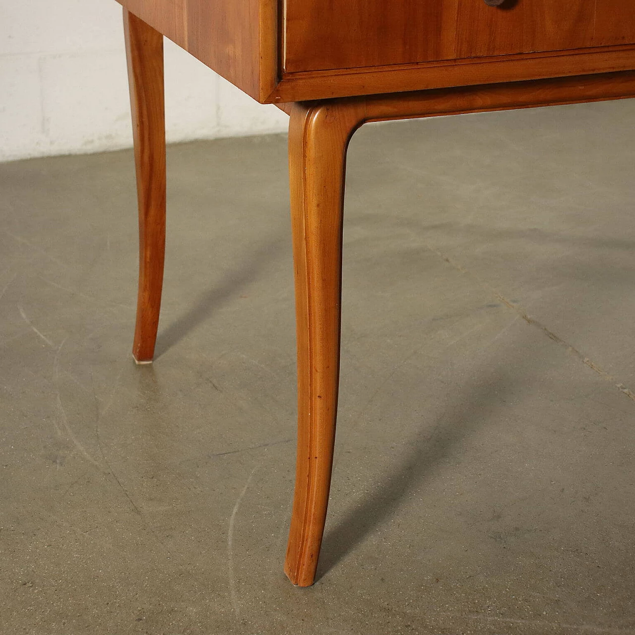 Desk in solid beech, cherry wood and glass, 50s 1236158